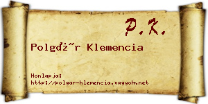 Polgár Klemencia névjegykártya